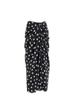 Off-the-shoulder tvådelad svart White Dots-baddräkt med täckkjol
