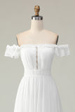 Off The Shoulder Ruffled Graduation Klänning