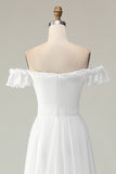 Off The Shoulder Ruffled Graduation Klänning