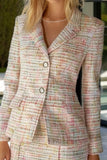 2-delad Ljusrosa Tweed Homecoming Outfits med fransar