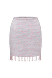 2-delad Ljusrosa Tweed Homecoming Outfits med fransar