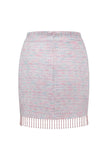 2-delad Ljusrosa Tweed Homecoming Outfits med fransar