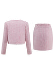 Rosa 2-delad Tweed Kort Homecoming Outfits