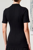 Svart A Line Collar Hals Bröllop Gäst Klänning med Ärmar