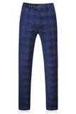 Men's Blue Striped Peaked Lapel 3 Pieces Prom Suits