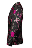 Notched Lapel Enkelknäppt Jacquard 2 Piece Lila Prom Kostymer för män