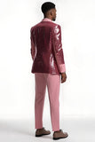 Blush 2 Piece Peak Lapel Prom kostymer för män med paljetter