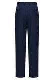 3-delad enkelknäppt Slim Fit Peak Kavajslag Marinblå kostymer för män