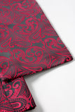 Mörkröd Jacquard Sjal Kavajslag Prom Kavaj för män