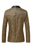 Mörkröd Jacquard Sjal Kavajslag Prom Kavaj för män