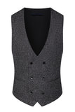 Mörkgrå 3-delad topp slag Slim Fit Mäns bröllopsdräkter