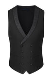 Slim Fit 3-delad topp slag Svarta kostymer för män