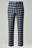 Brun Grå 2 Delad Notched Lapel Grid Mäns Baldräkter med fickor