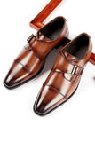 Bruna slip-On läderskor för herrfester