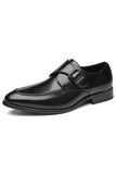 Bruna läderbröllopsskor för herrar med slip-on