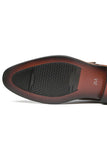 Bruna läderbröllopsskor för herrar med slip-on