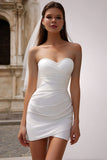 Sweetheart White Bodycon Mini Brudklänning