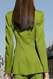 Gröna tvådelade Peak Lapel Damkostymer