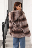 Hooded Faux Fur Steel Grå Tjock Damrock