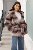 Hooded Faux Fur Steel Grå Tjock Damrock