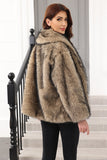Kaffe Faux Fur Shawl Lapel Damjacka med bälte
