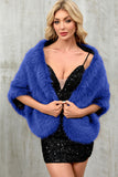 Kaffe Faux Fur Kvinnor Varm Scarf Wrap Coat