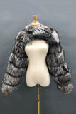 Stålgrå konsträvpäls vintersjal för damer