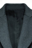 Peak Lapel dubbelknäppt lång grå vinterkappa för herrar