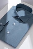 Vit enfärgad Slim Fit Långärmad Herrkostymskjorta