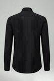 Vit randig slim fit långärmad herrkostym skjorta