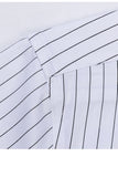 Vit randig slim fit långärmad herrkostym skjorta