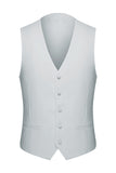 Peak Lapel 3-delad enknapps vita herrbröllopsdräkter