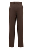 Khaki Coffee Peak Lapel Enkelknäppta herrkostymer i tre delar