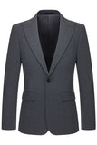 Slim Fit Peak Lapel Herrkostymer i tre delar grå kostymer