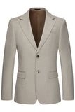 Khaki-notched kavajslag tredelade herrkostymer