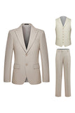 Khaki Peak Lapel 3-delade herrkostymer