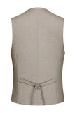 Herrkläder med mörk khaki Peak Lapel 3-delade kostymer