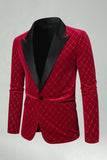 Green Velvet Check Peak Lapel Herrbalkavaj