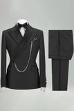 Slim Fit 2-delade Khaki Peak Lapel herrkostymer