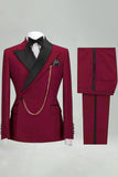 Slim Fit 2-delade Khaki Peak Lapel herrkostymer