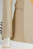Slim Fit 2-delade Khaki Peak Lapel herrkostymer