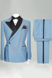 Slim Fit 2-delade Khaki Peak Lapel herrkostymer