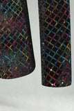 Peak Lapel färgglad paljettkavaj med en knapp herrbalskavaj