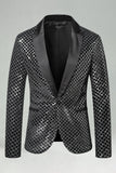 Peak Lapel färgglad paljettkavaj med en knapp herrbalskavaj