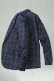 Rutig Navy herrbalskavaj med notched lapel