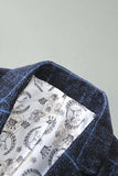 Rutig Navy herrbalskavaj med notched lapel