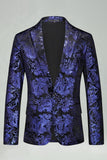 Jackjacka med hackslag i silver Jacquard herrbalblazer