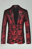 Jackjacka med hackslag i silver Jacquard herrbalblazer