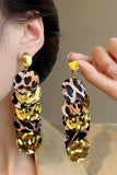 Gyllene bruna Leopard Prom Drop-örhängen