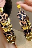 Gyllene bruna Leopard Prom Drop-örhängen